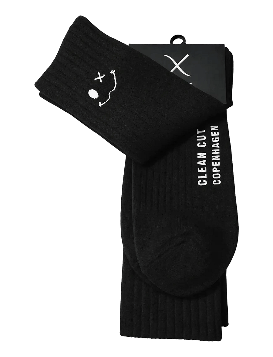 Clean Cut Copenhagen - Logo 2-pack socks - sokker - black/black - 1