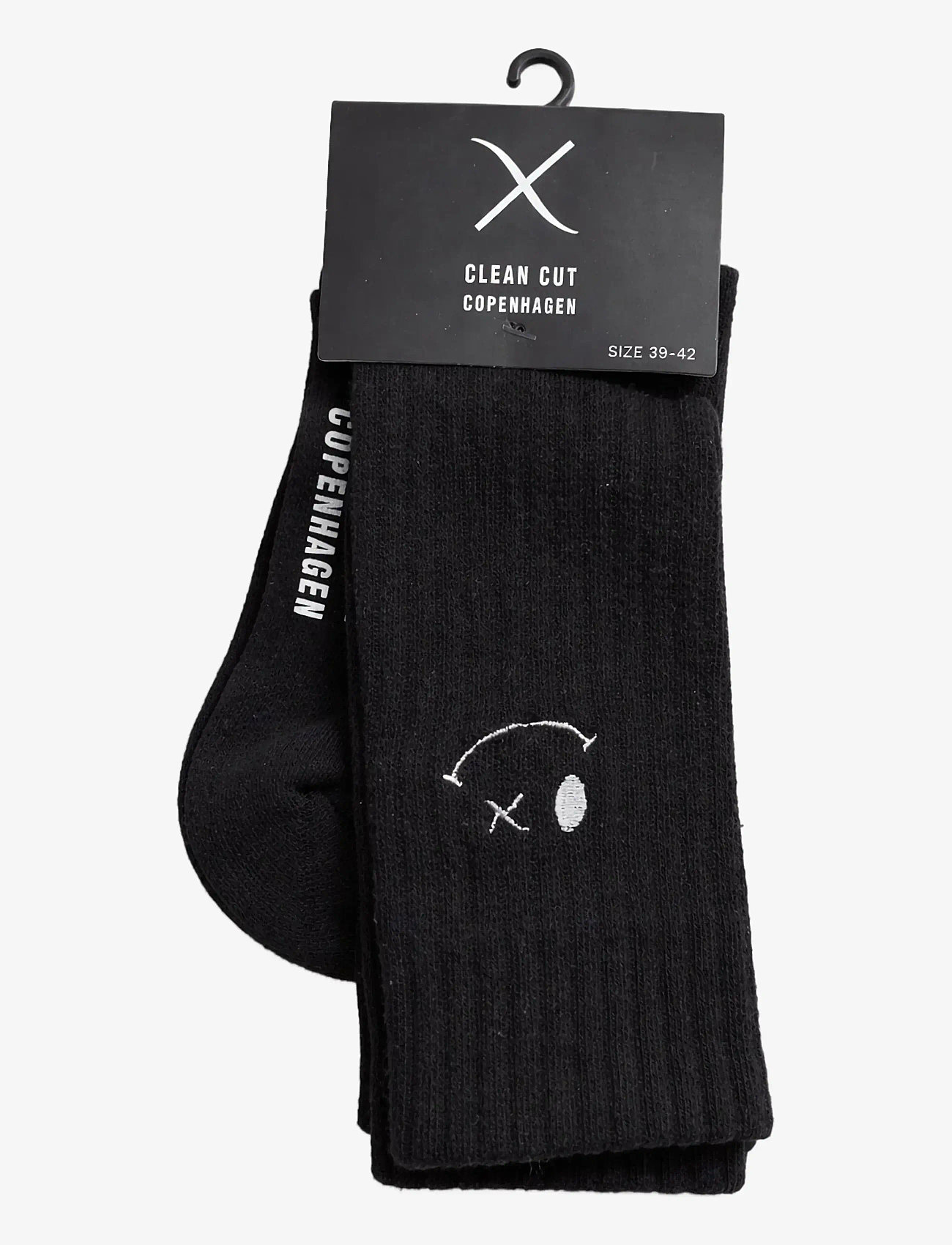Clean Cut Copenhagen - Logo 2-pack socks - vanliga strumpor - black/black - 2