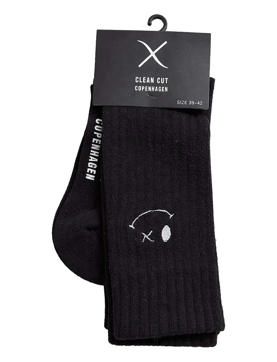 Clean Cut Copenhagen - Logo 2-pack socks - sokker - black/black - 2