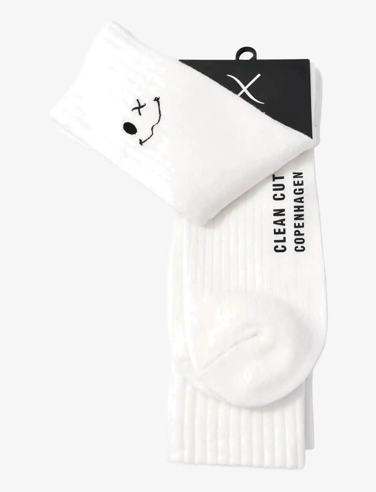 Clean Cut Copenhagen - Logo 2-pack socks - mažiausios kainos - white/white - 2