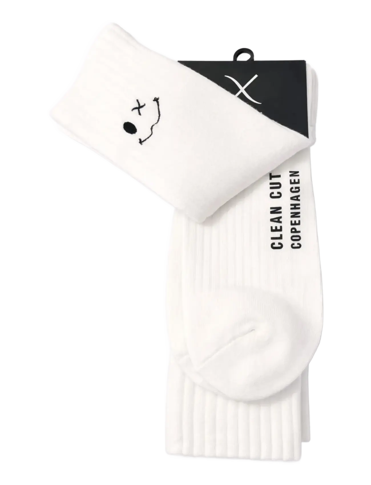 Clean Cut Copenhagen - Logo 2-pack socks - lowest prices - white/white - 2