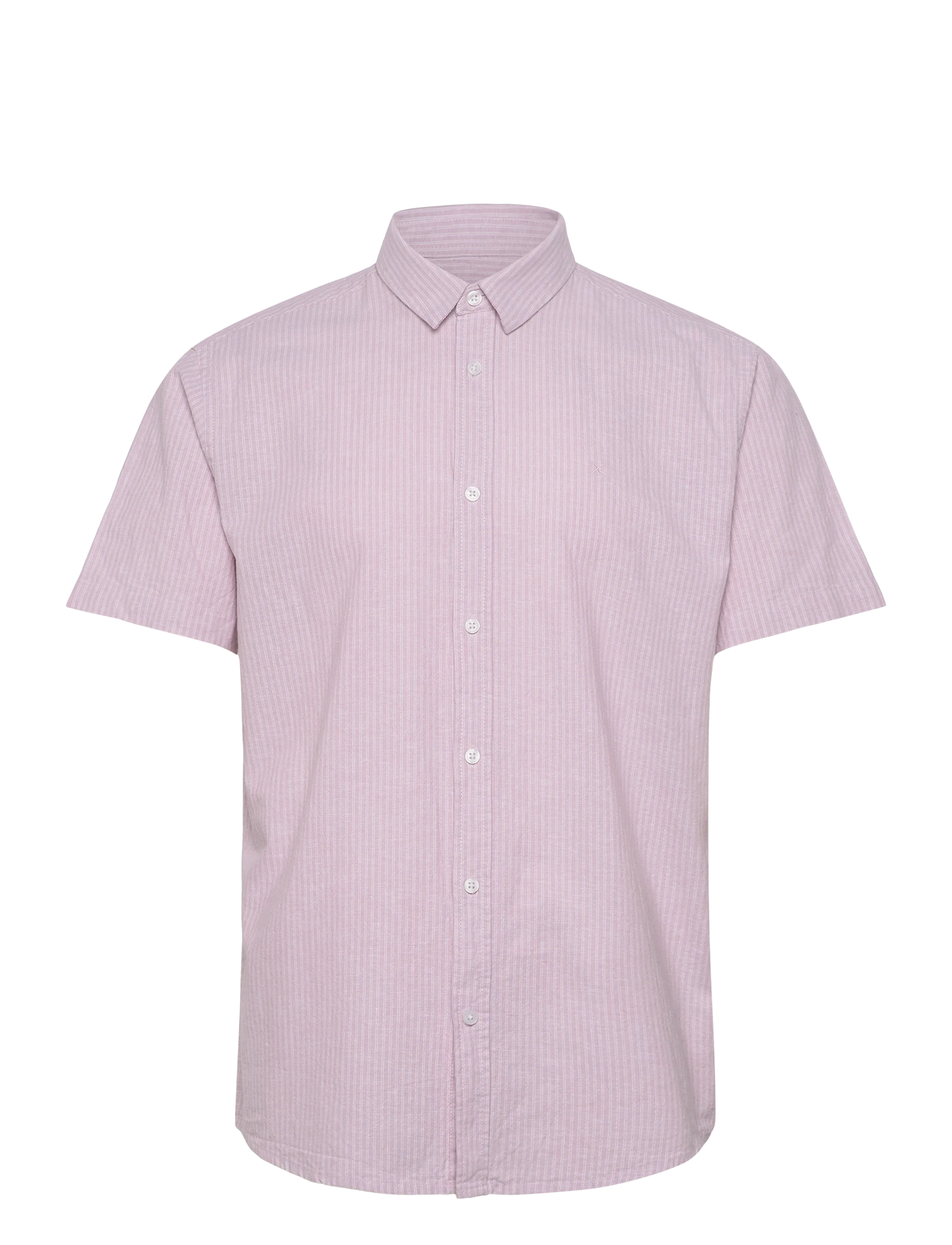 Clean Cut Copenhagen Luca striped S/S shirt - Tøj - VIOLET ICE/WHITE / pink/rose