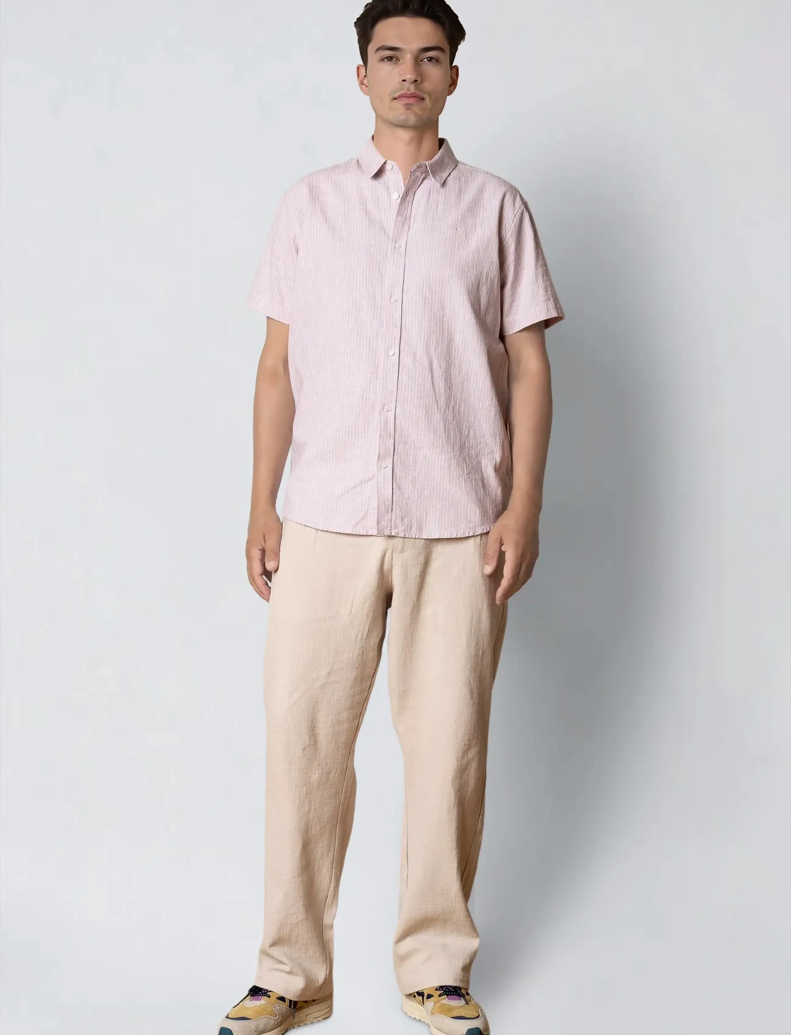 Clean Cut Copenhagen - Luca striped S/S shirt - kortærmede skjorter - violet ice/white - 3