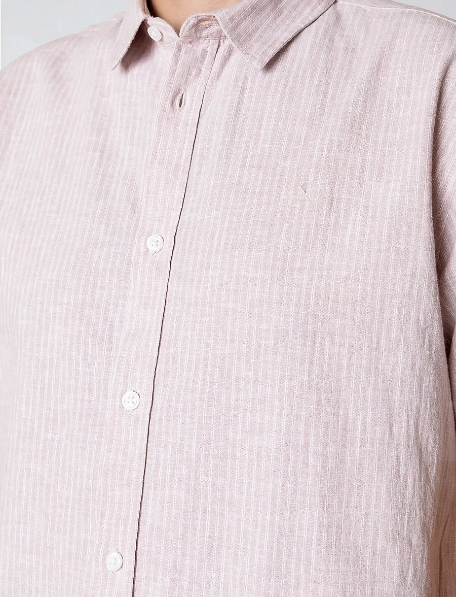 Clean Cut Copenhagen - Luca striped S/S shirt - kurzarmhemden - violet ice/white - 4