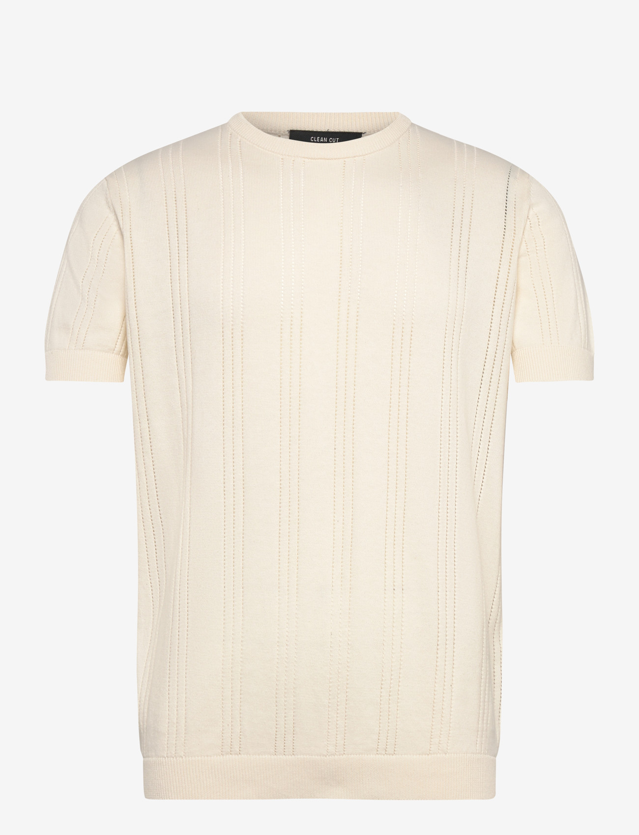 Clean Cut Copenhagen - Robyn knitted t-shirt - kortärmade t-shirts - ecru - 1