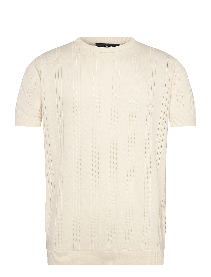 Clean Cut Copenhagen - Robyn knitted t-shirt - kortärmade t-shirts - ecru - 1