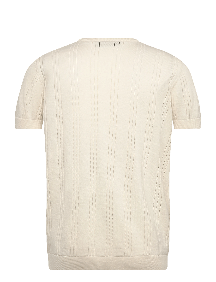 Clean Cut Copenhagen - Robyn knitted t-shirt - kurzärmelige t-shirts - ecru - 2