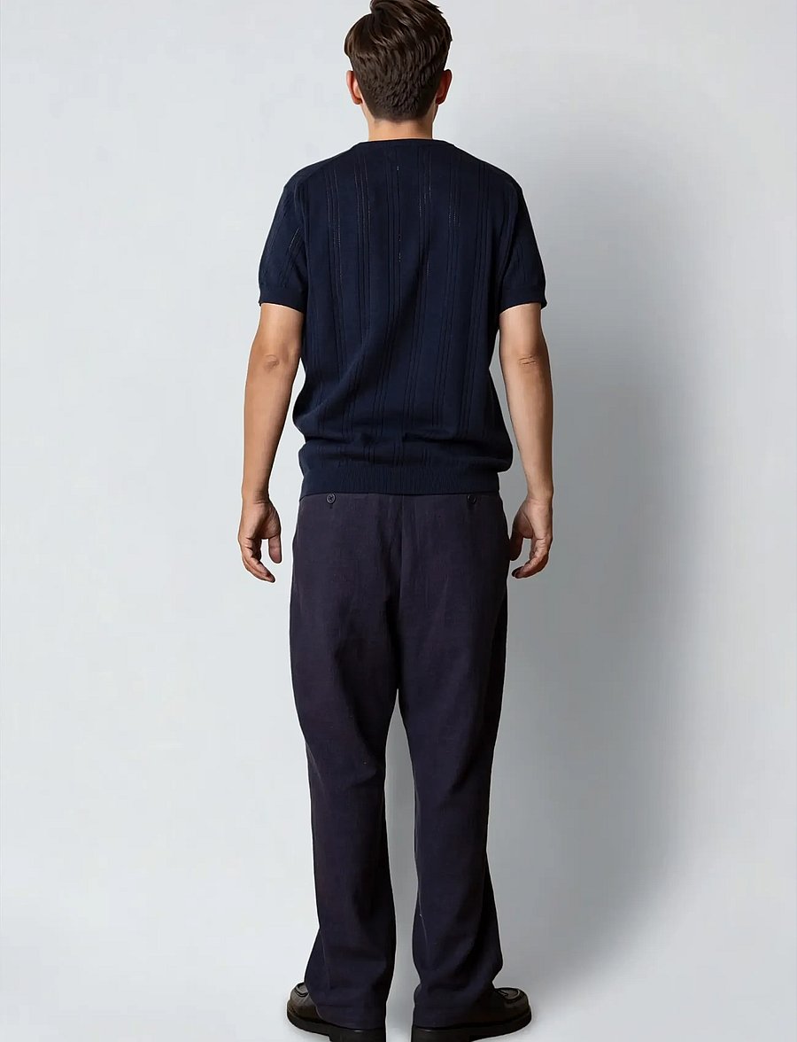 Clean Cut Copenhagen - Robyn knitted t-shirt - lühikeste varrukatega t-särgid - navy - 4