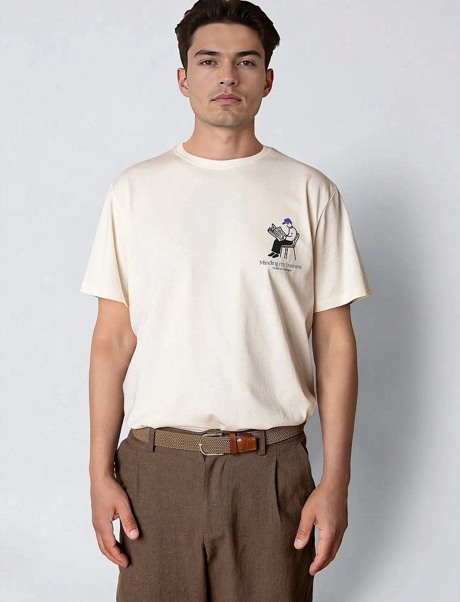 Clean Cut Copenhagen - My Business t-shirt - kurzärmelige t-shirts - ecru - 0