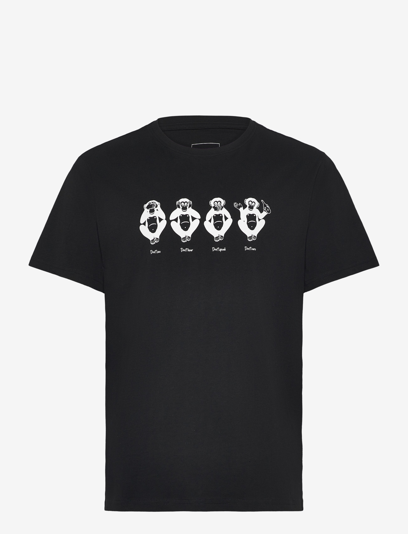 Clean Cut Copenhagen - Wise Monkey t-shirt - kortærmede t-shirts - black - 1