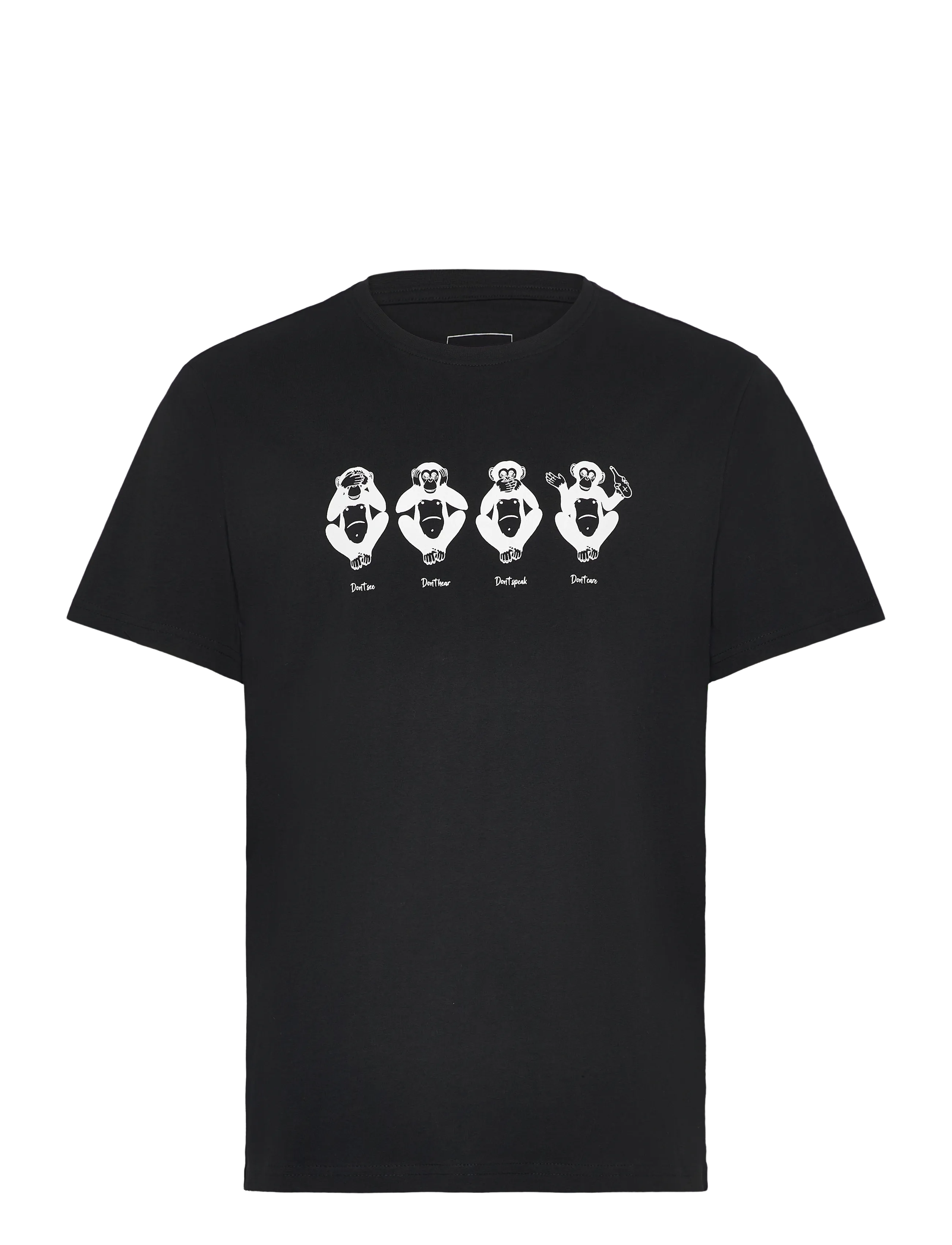Clean Cut Copenhagen Wise Monkey t-shirt - Clean Cut Copenhagen - BLACK / black