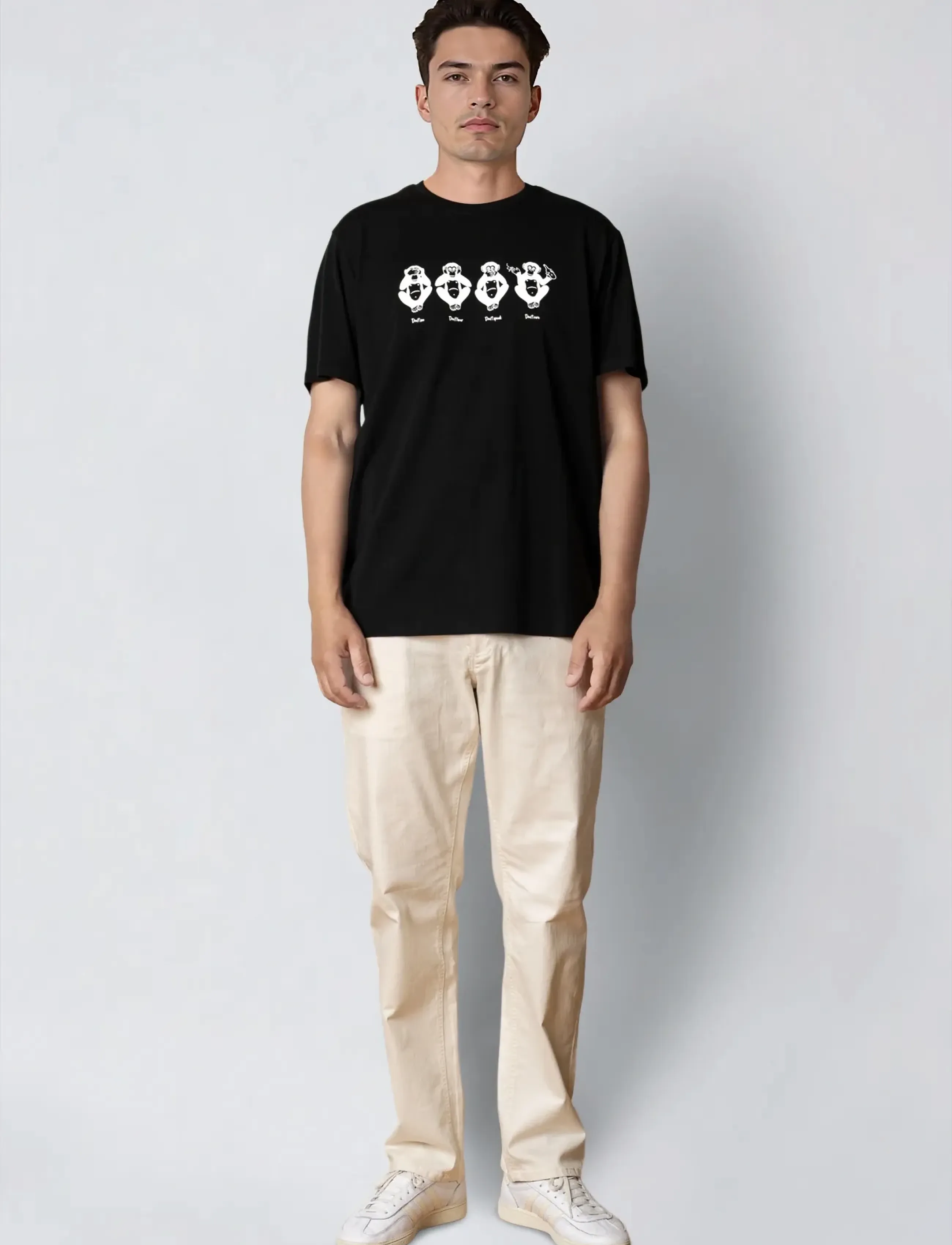 Clean Cut Copenhagen - Wise Monkey t-shirt - short-sleeved t-shirts - black - 3