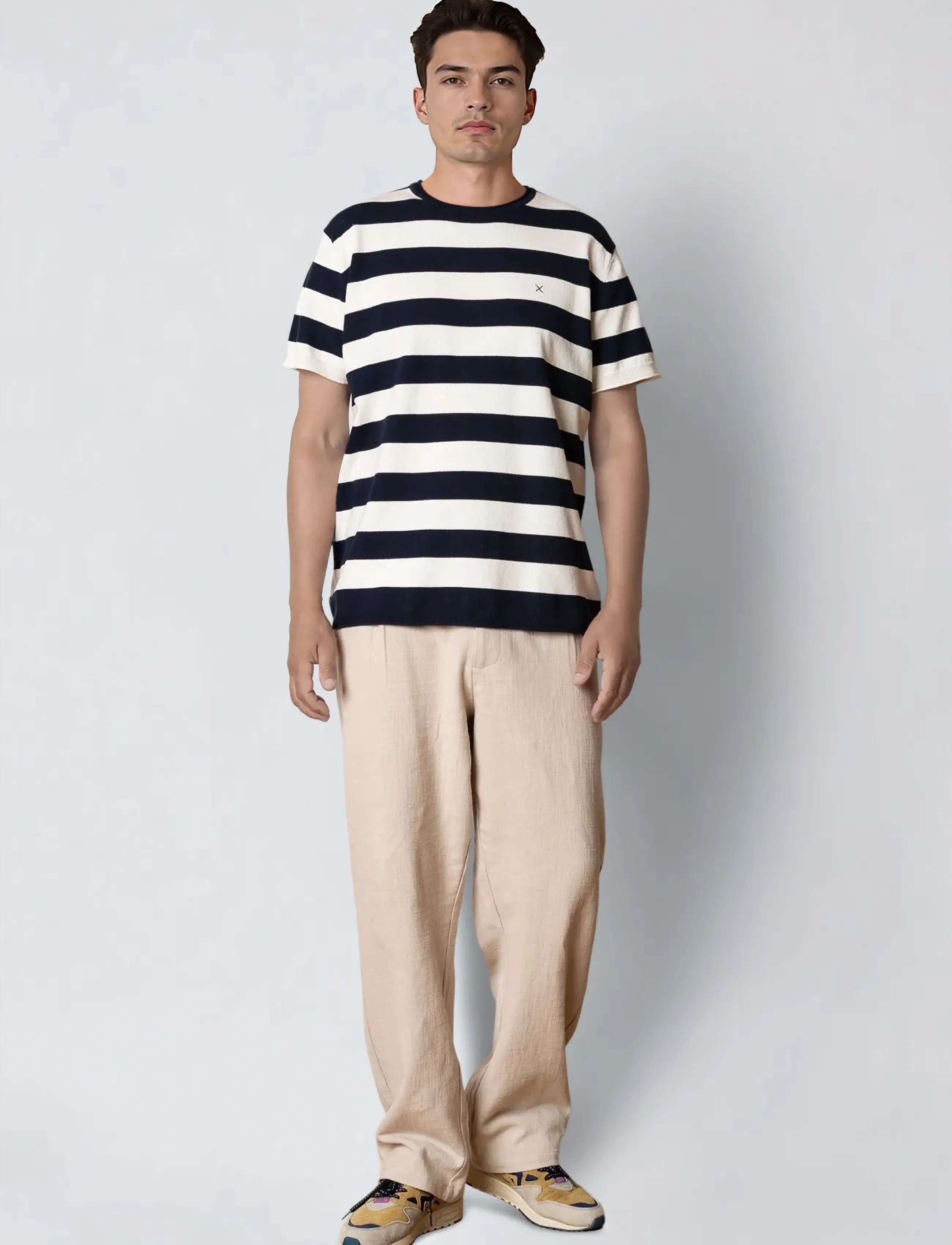 Clean Cut Copenhagen - Milas knitted t-shirt - kortærmede t-shirts - navy/ecru - 3
