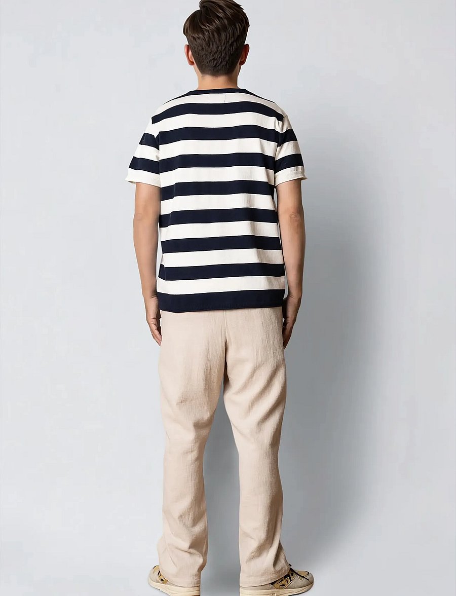 Clean Cut Copenhagen - Milas knitted t-shirt - kortærmede t-shirts - navy/ecru - 5