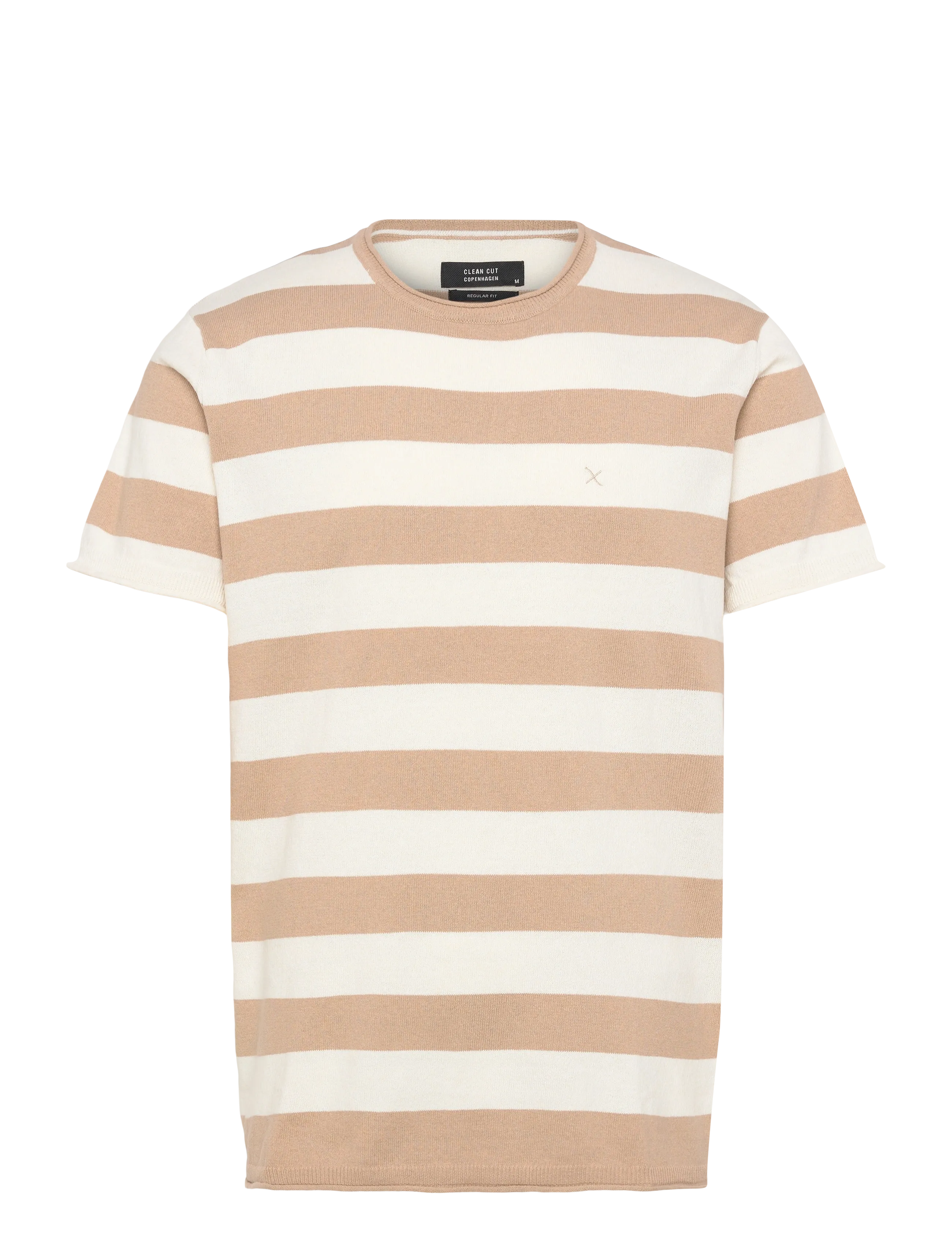 Clean Cut Copenhagen Milas knitted t-shirt - Clean Cut Copenhagen - SHITAKE/ECRU / multi