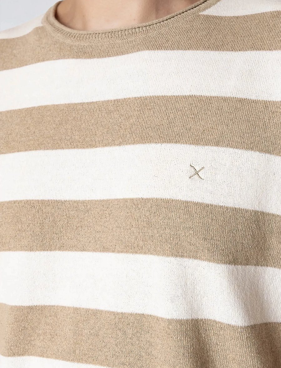 Clean Cut Copenhagen - Milas knitted t-shirt - kortærmede t-shirts - shitake/ecru - 4