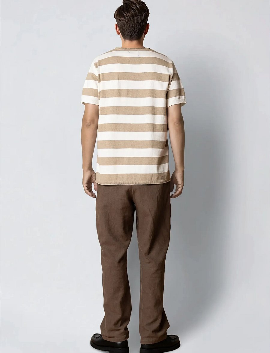 Clean Cut Copenhagen - Milas knitted t-shirt - kortærmede t-shirts - shitake/ecru - 5