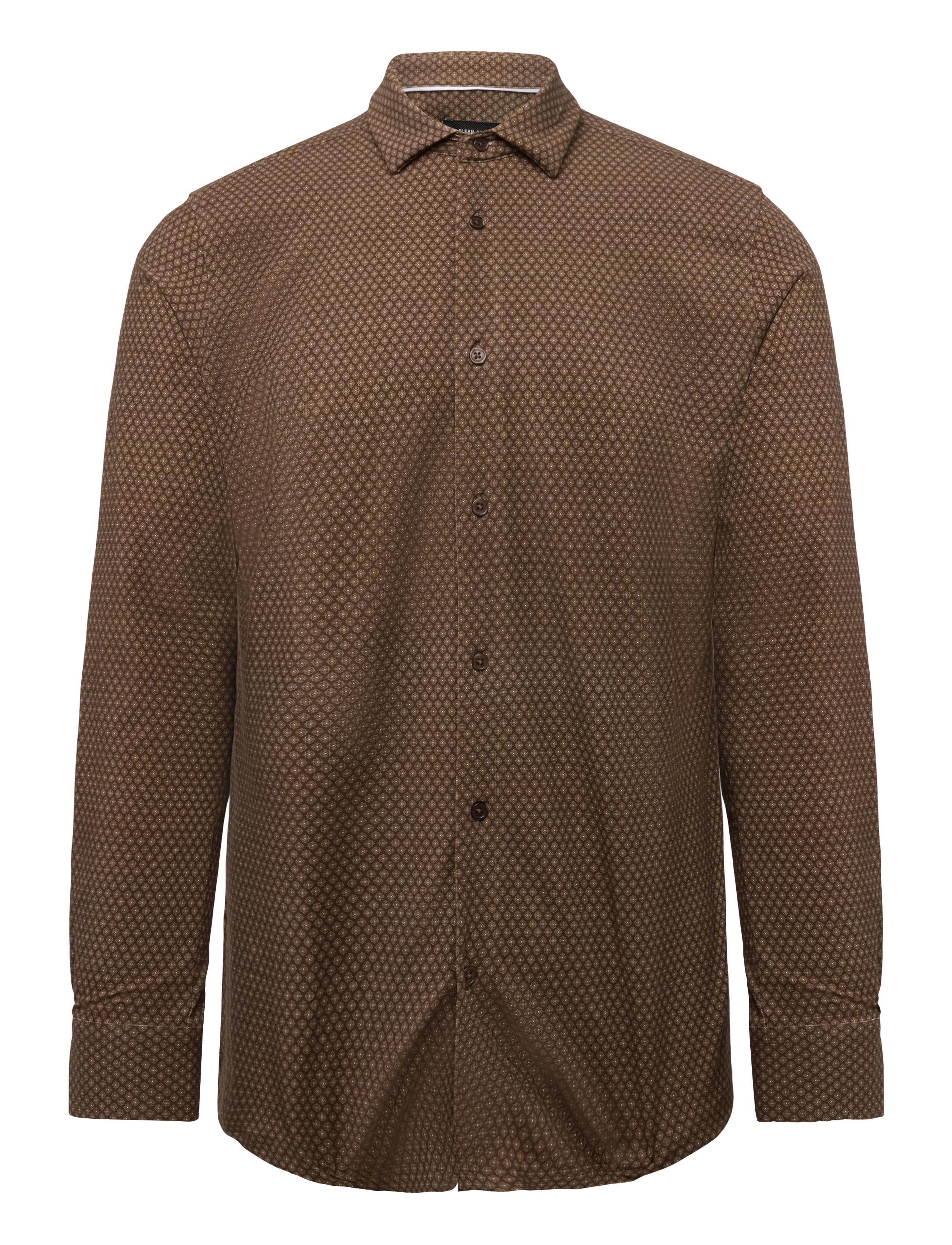 Clean Cut Copenhagen Emil AOP stretch shirt - Clean Cut Copenhagen - DARK BROWN/ECRU / brown