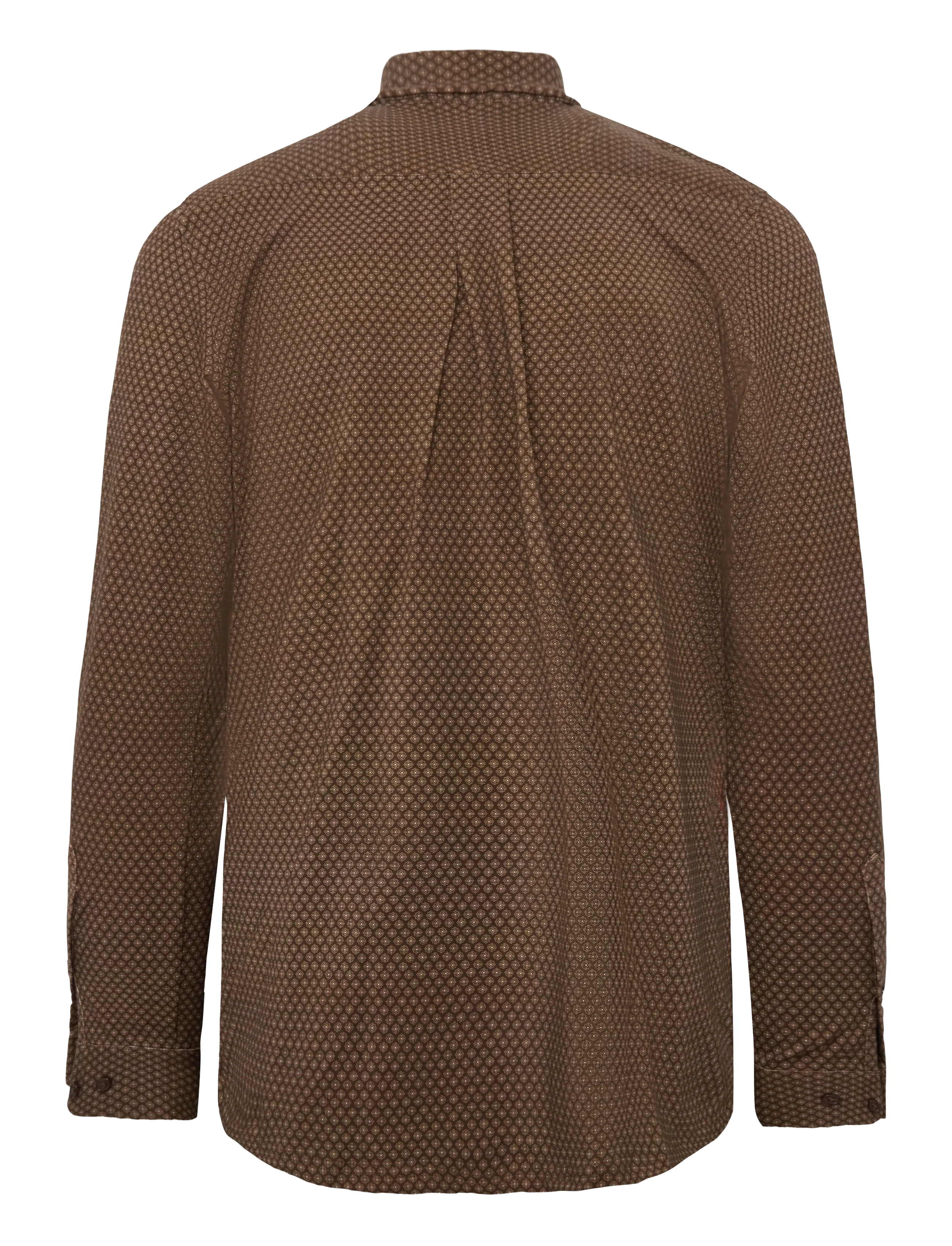 Clean Cut Copenhagen - Emil AOP stretch shirt - mustriga särgid - dark brown/ecru - 2