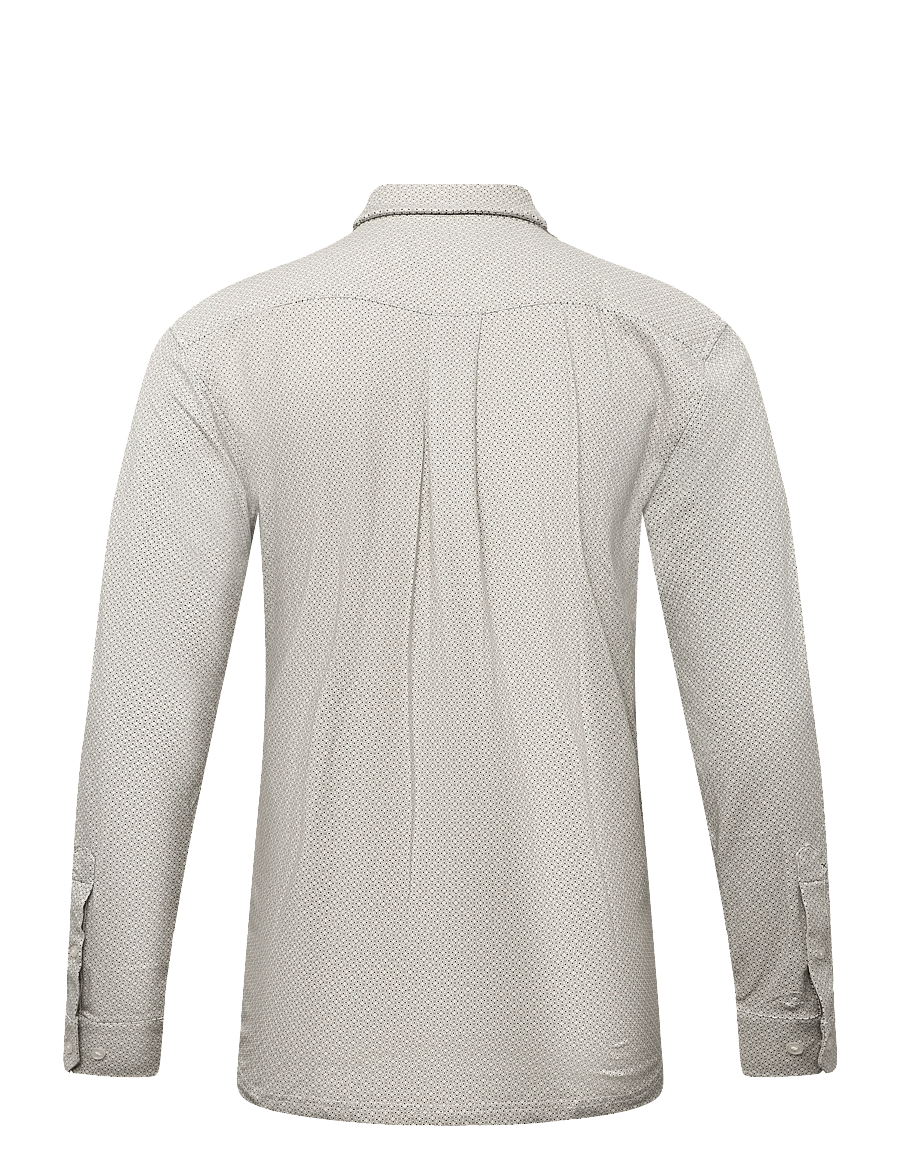 Clean Cut Copenhagen - Emil AOP stretch shirt - pattern shirts - ecru/brindle beige - 1