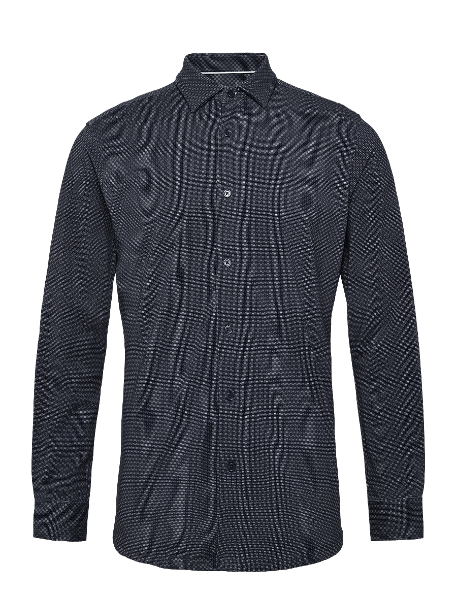 Clean Cut Copenhagen - Emil AOP stretch shirt - mönstrade skjortor - navy/huckleberry - 0