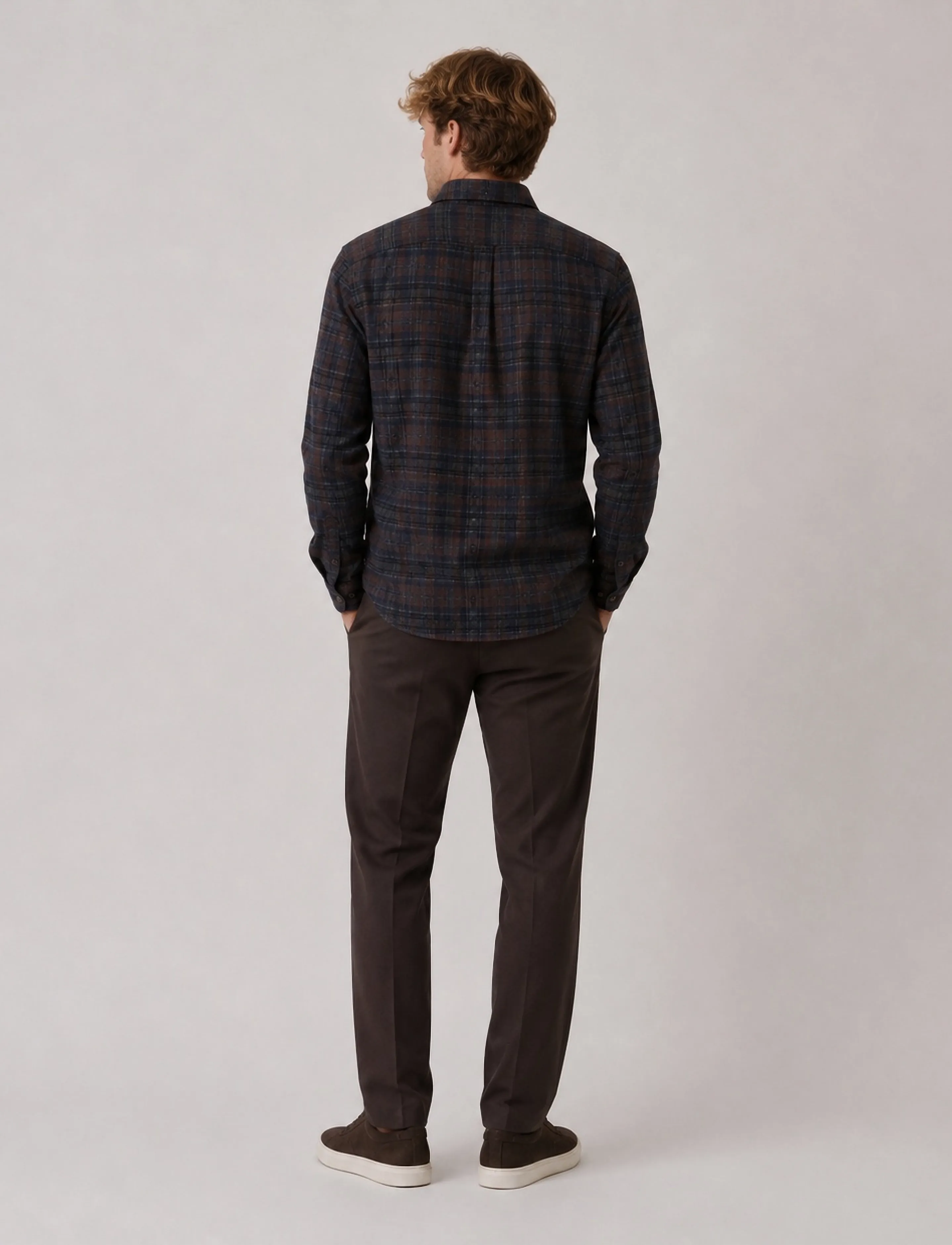 Clean Cut Copenhagen - Eske checked flannel shirt - dark brown/grey melange - 3