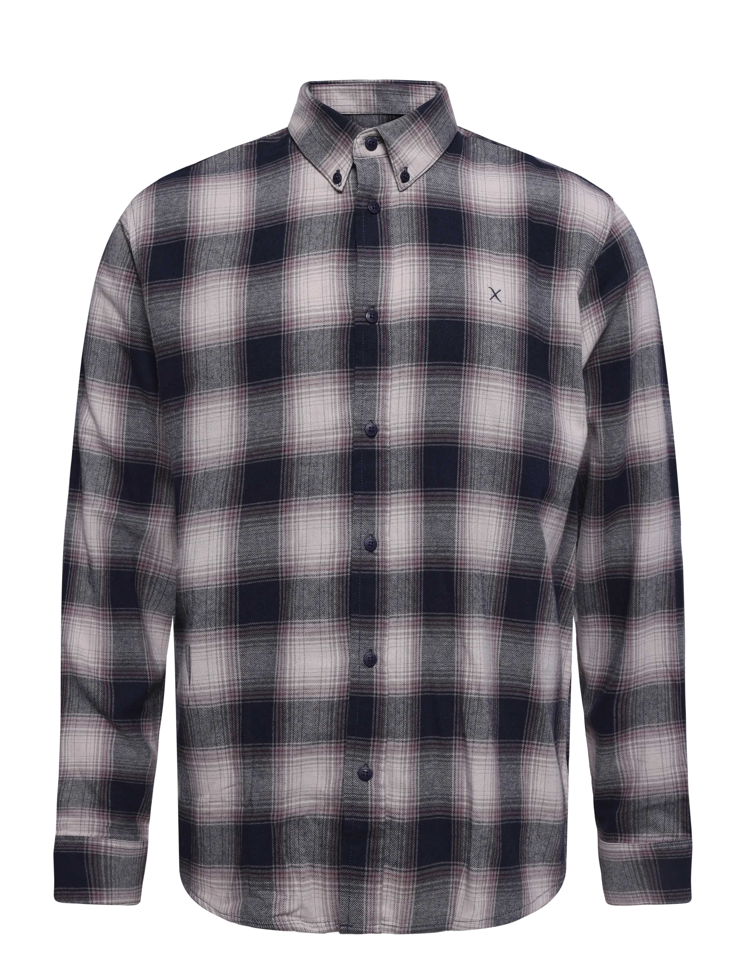 Clean Cut Copenhagen Eske checked flannel shirt - Särgid - ECRU/DARK NAVY / cream