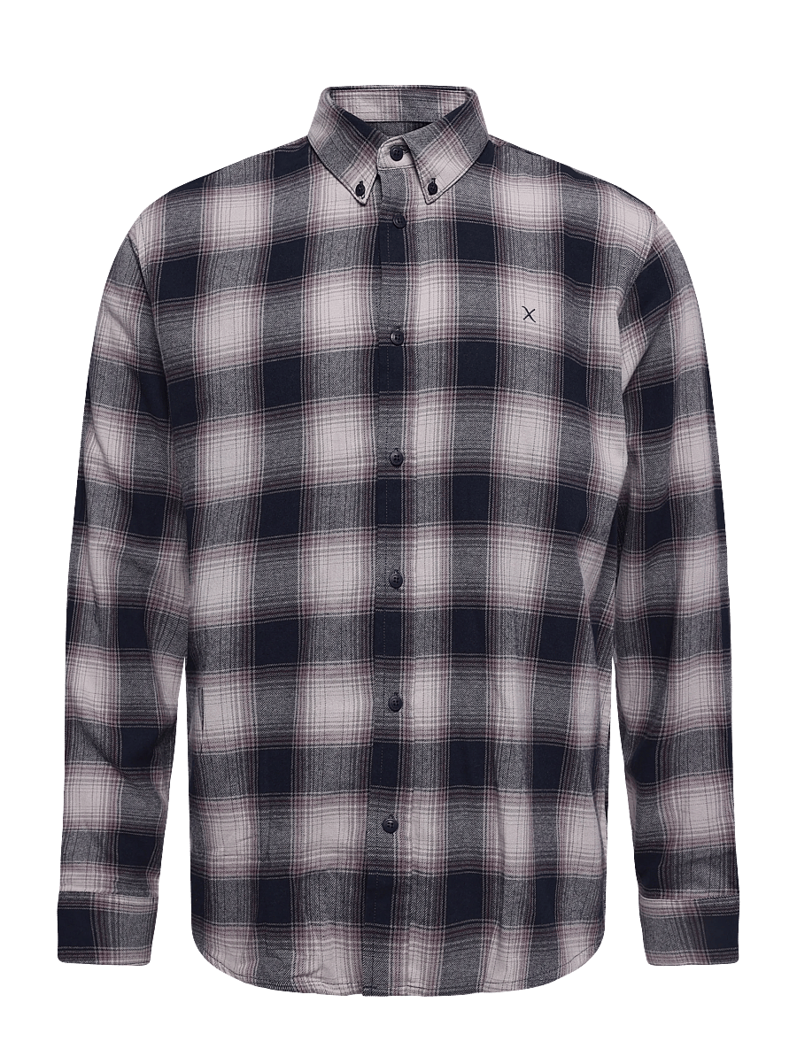 Clean Cut Copenhagen - Eske checked flannel shirt - flanellskjortor - ecru/dark navy - 1