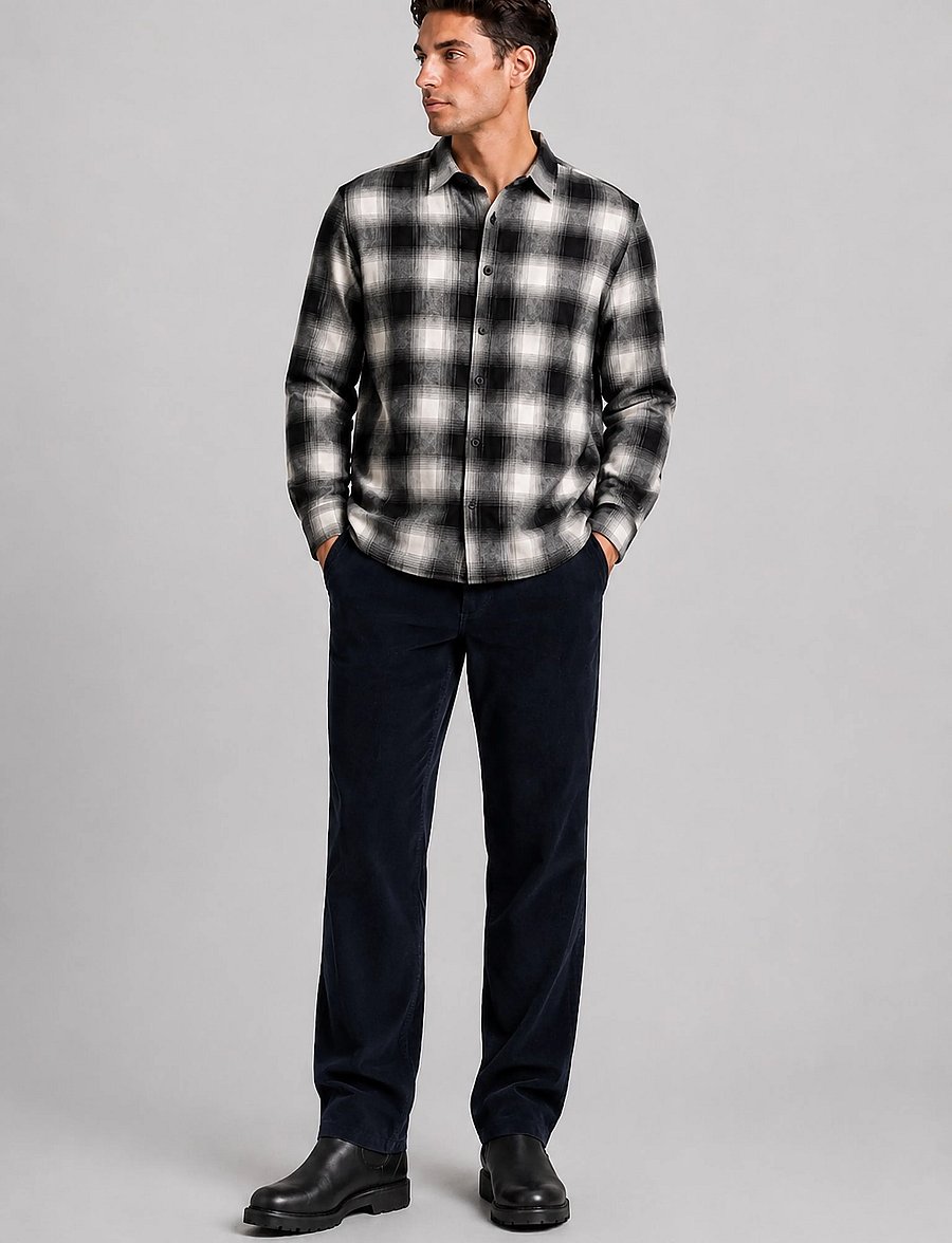 Clean Cut Copenhagen - Eske checked flannel shirt - flanellskjortor - ecru/dark navy - 3