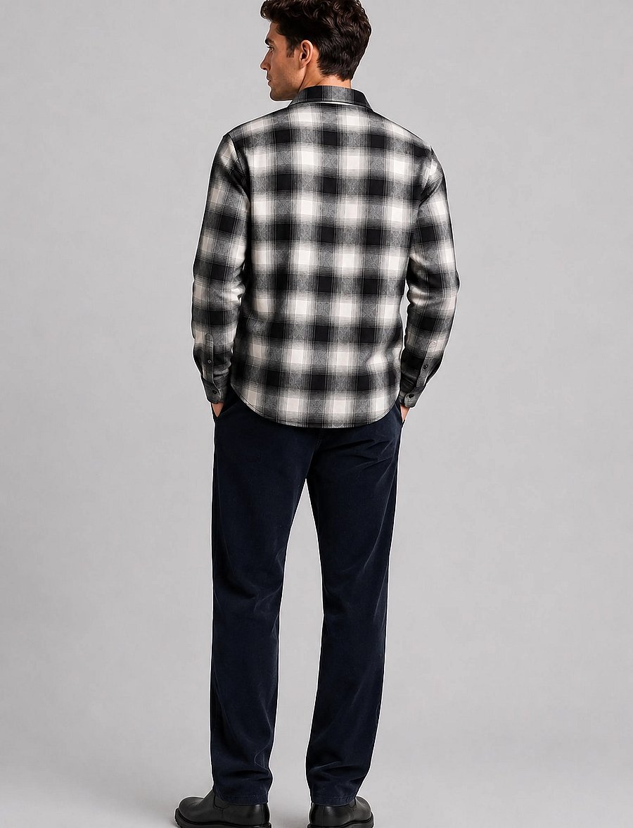 Clean Cut Copenhagen - Eske checked flannel shirt - flanellskjortor - ecru/dark navy - 5