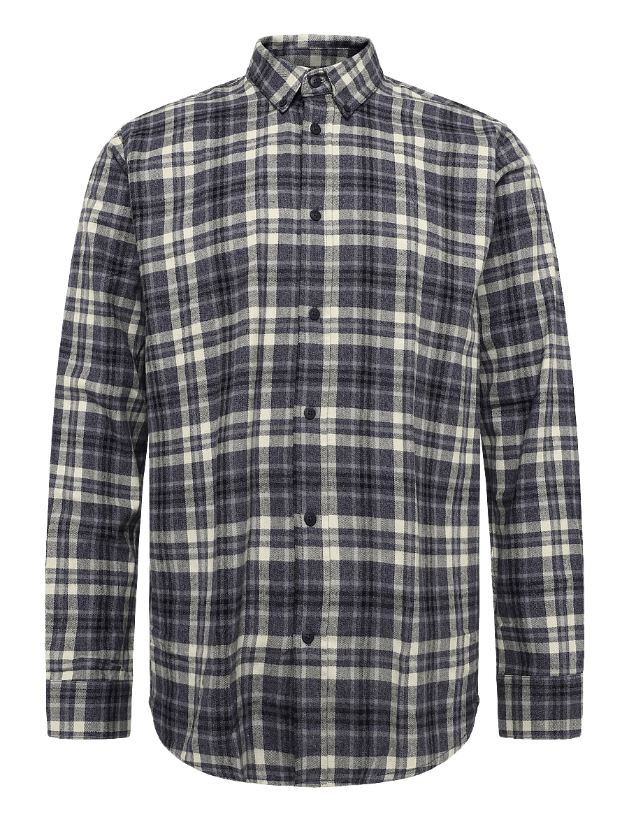 Clean Cut Copenhagen - Eske checked flannel shirt - flannel-skjorter - navy/dusty blue - 1