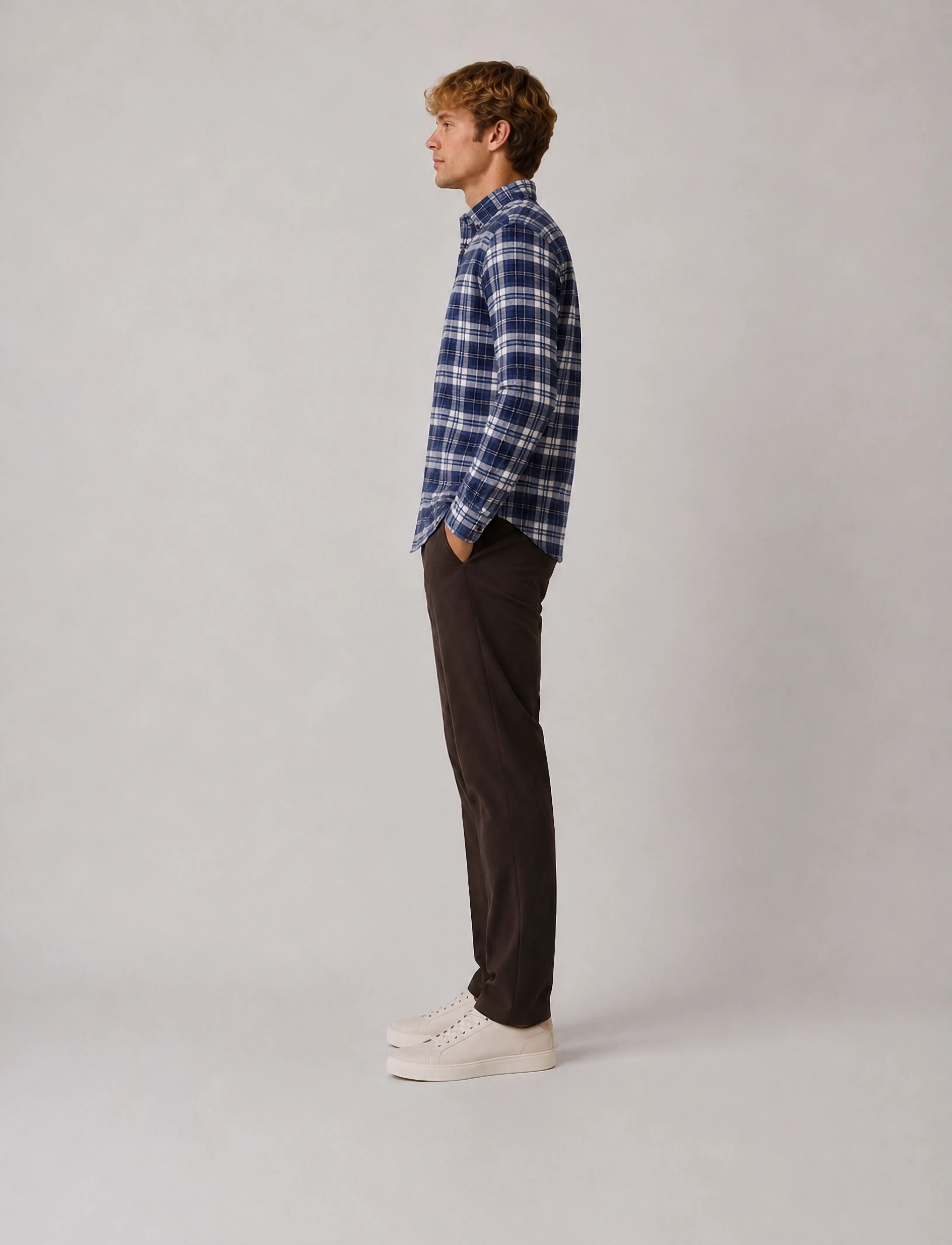 Clean Cut Copenhagen - Eske checked flannel shirt - flannel-skjorter - navy/dusty blue - 4