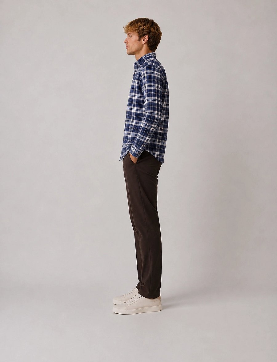 Clean Cut Copenhagen - Eske checked flannel shirt - flannel-skjorter - navy/dusty blue - 4