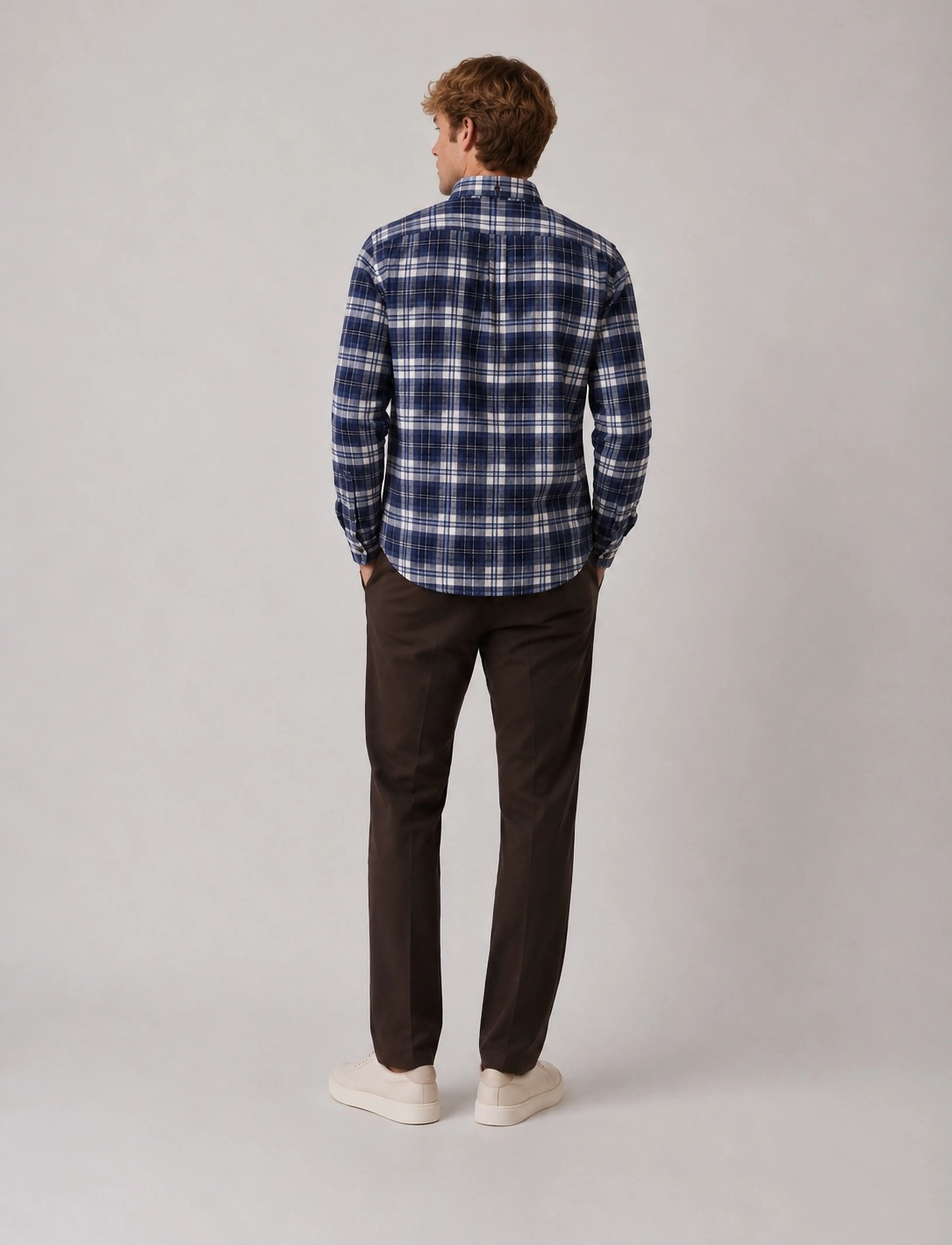 Clean Cut Copenhagen - Eske checked flannel shirt - flannel-skjorter - navy/dusty blue - 5
