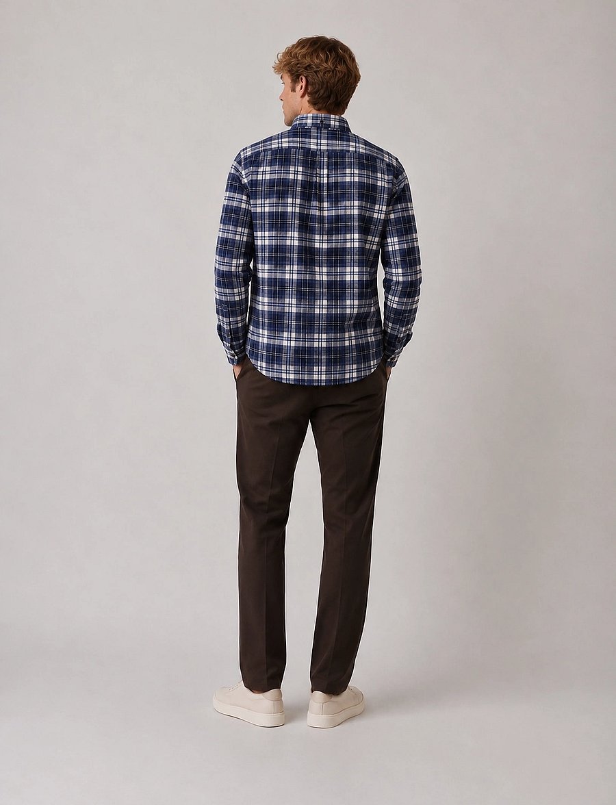 Clean Cut Copenhagen - Eske checked flannel shirt - flannel-skjorter - navy/dusty blue - 5