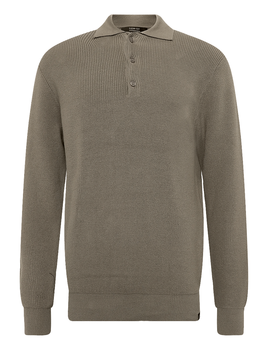 Clean Cut Copenhagen - Mario polo knit - brindle beige - 1