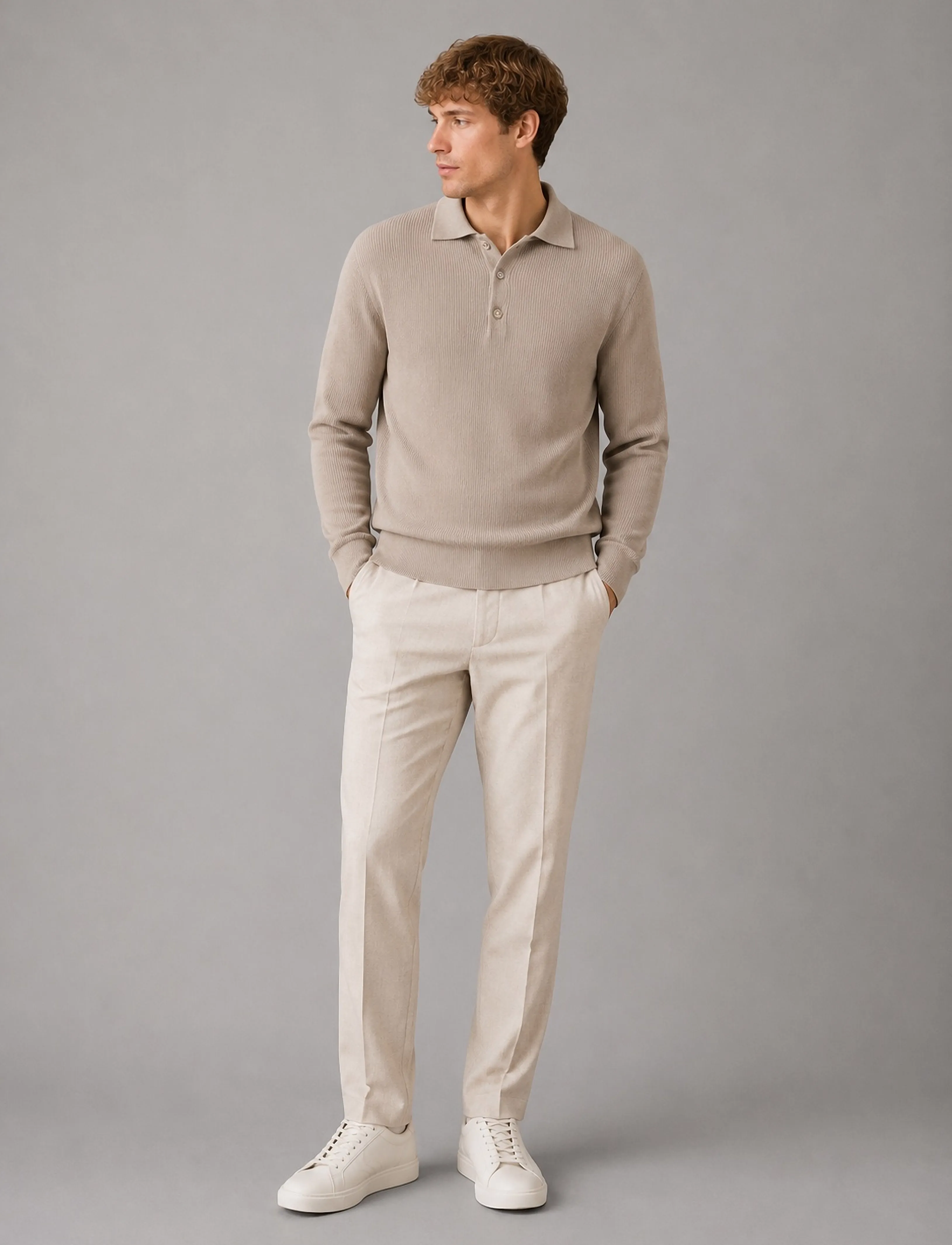 Clean Cut Copenhagen Mario polo knit - Riided - BRINDLE BEIGE / beige