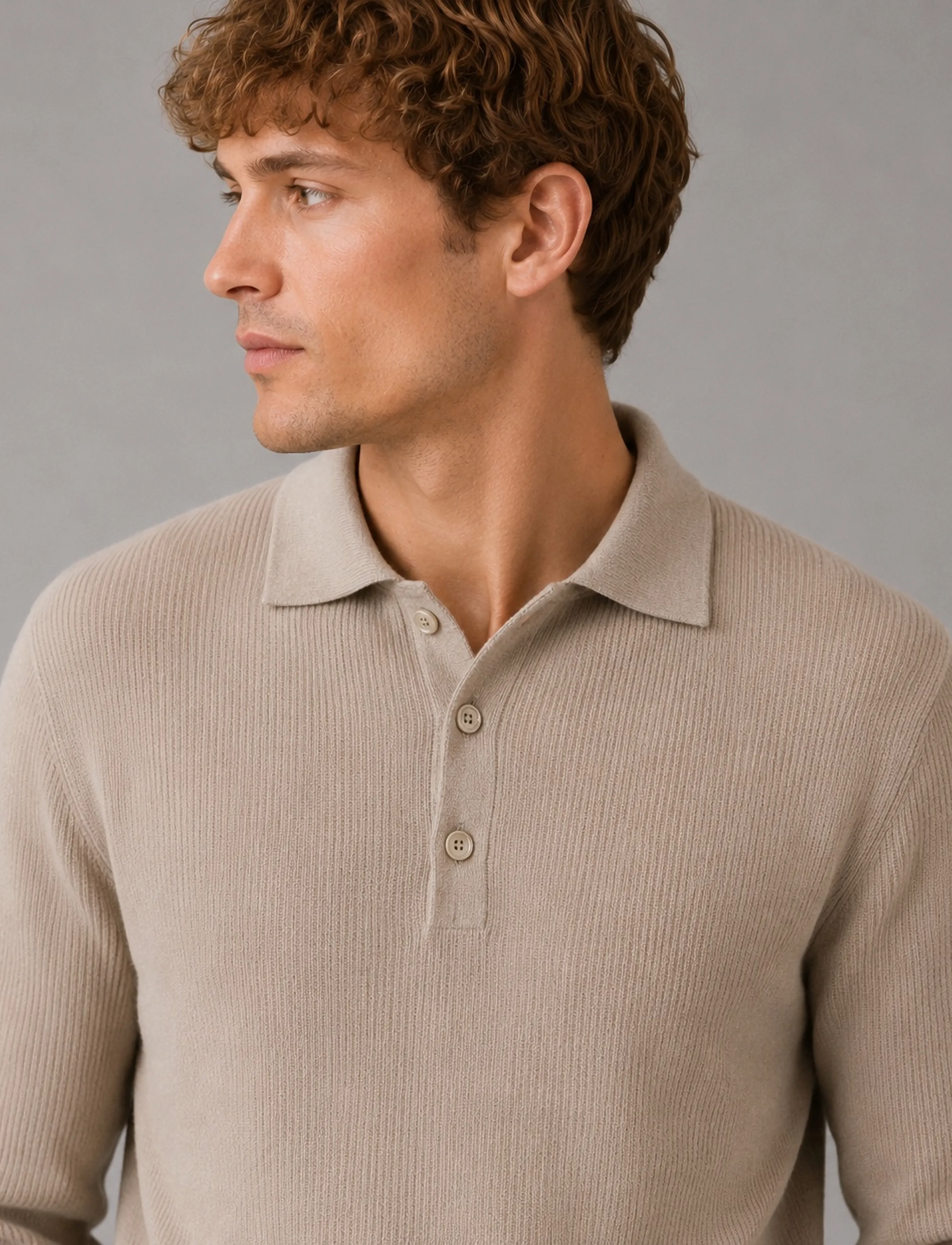 Clean Cut Copenhagen - Mario polo knit - brindle beige - 5