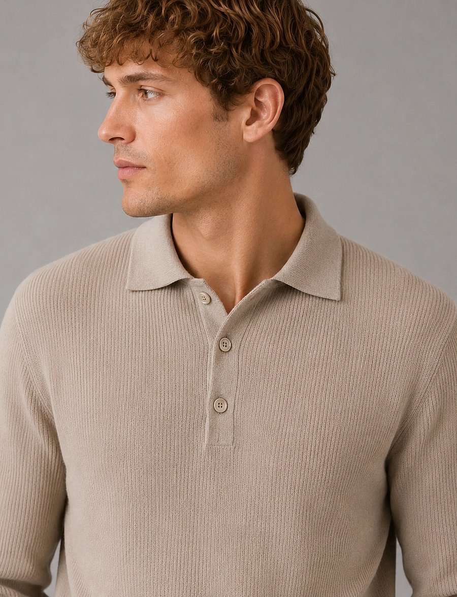 Clean Cut Copenhagen - Mario polo knit - brindle beige - 5