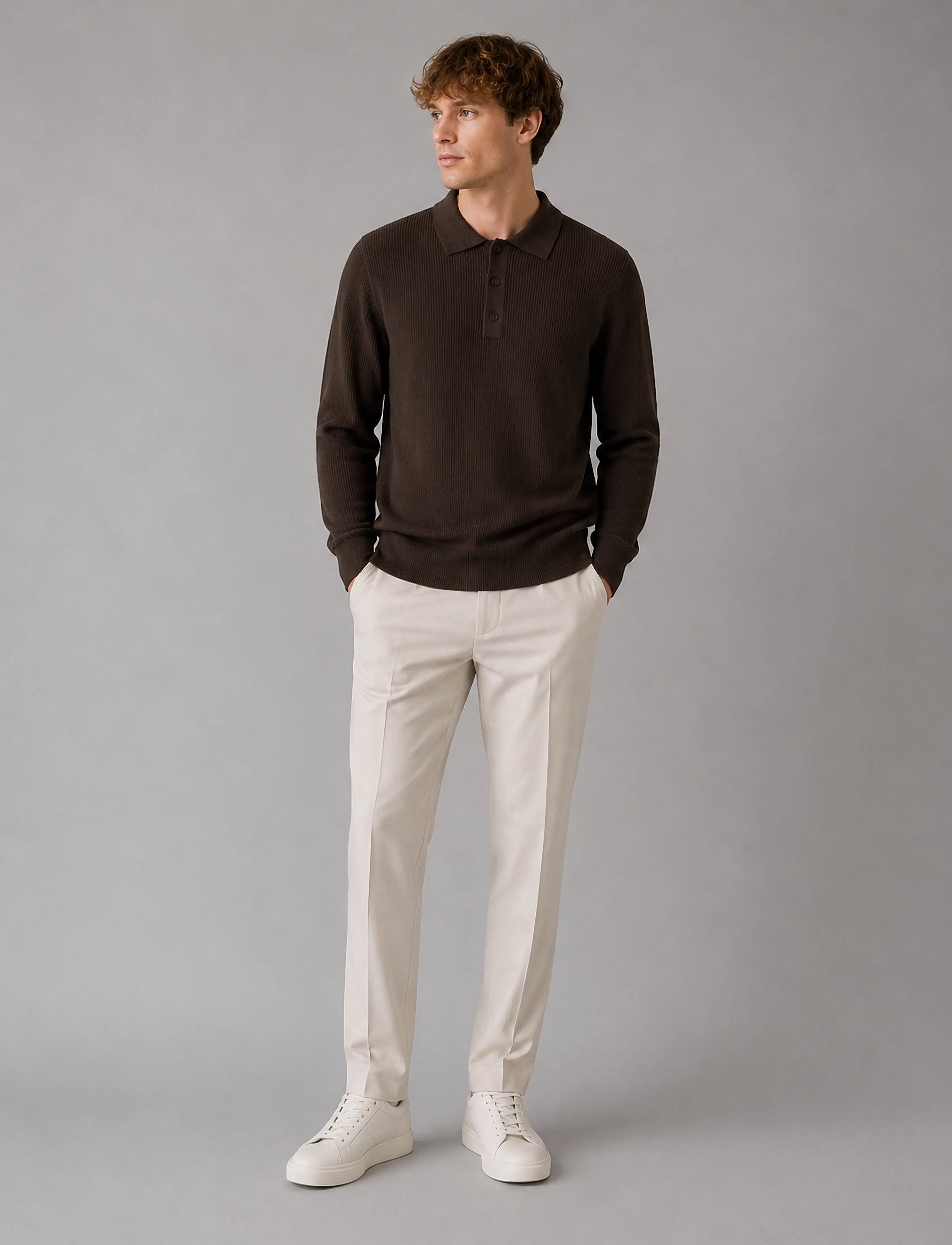 Clean Cut Copenhagen Mario polo knit - Polo Shirts - DARK BROWN / brown