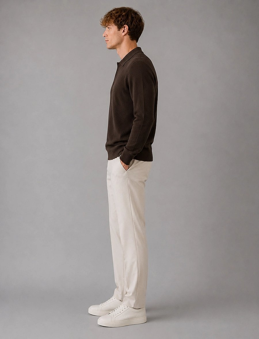 Clean Cut Copenhagen - Mario polo knit - long-sleeved knitted polos - dark brown - 4