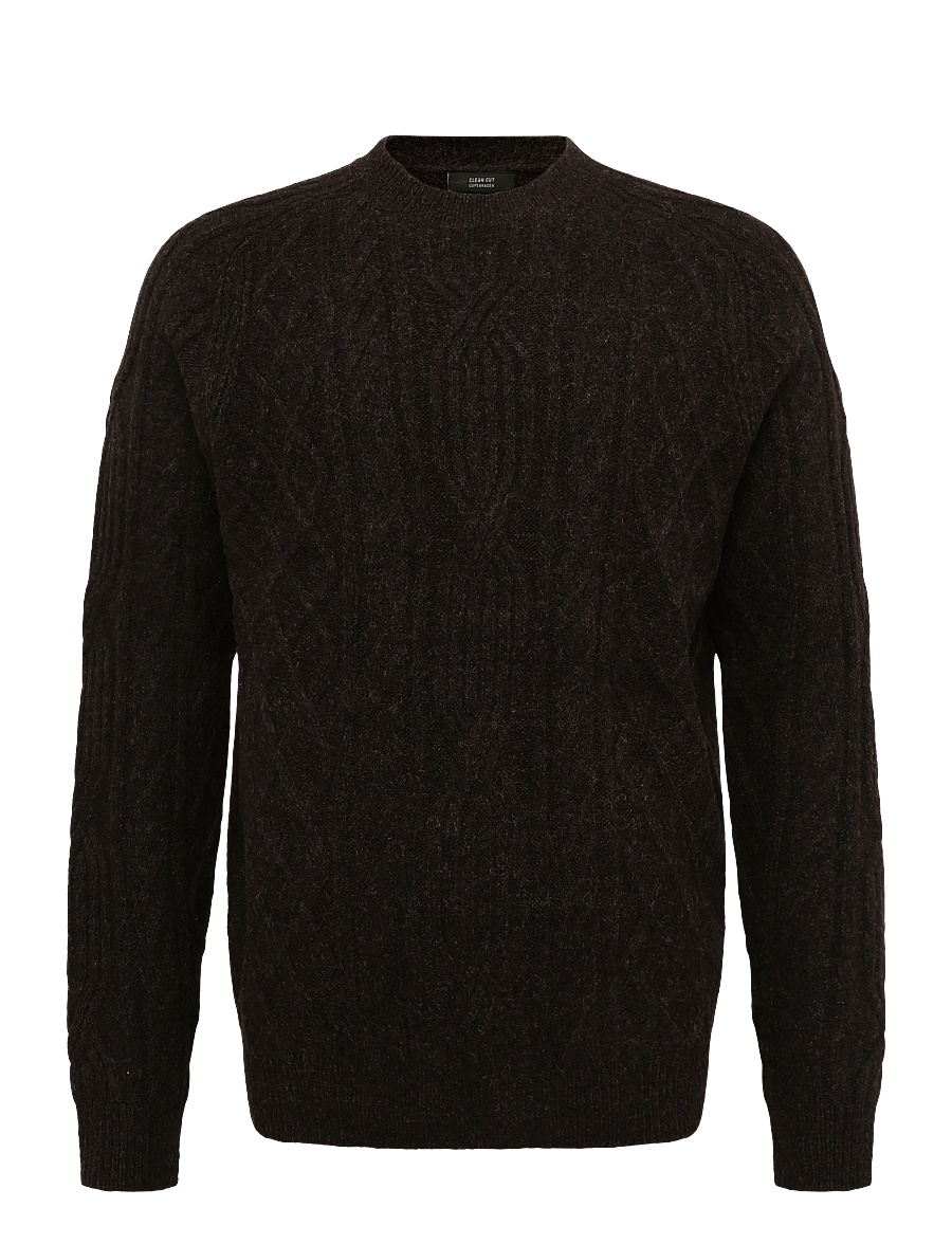 Clean Cut Copenhagen - Sander cable knit - dark brown - 1
