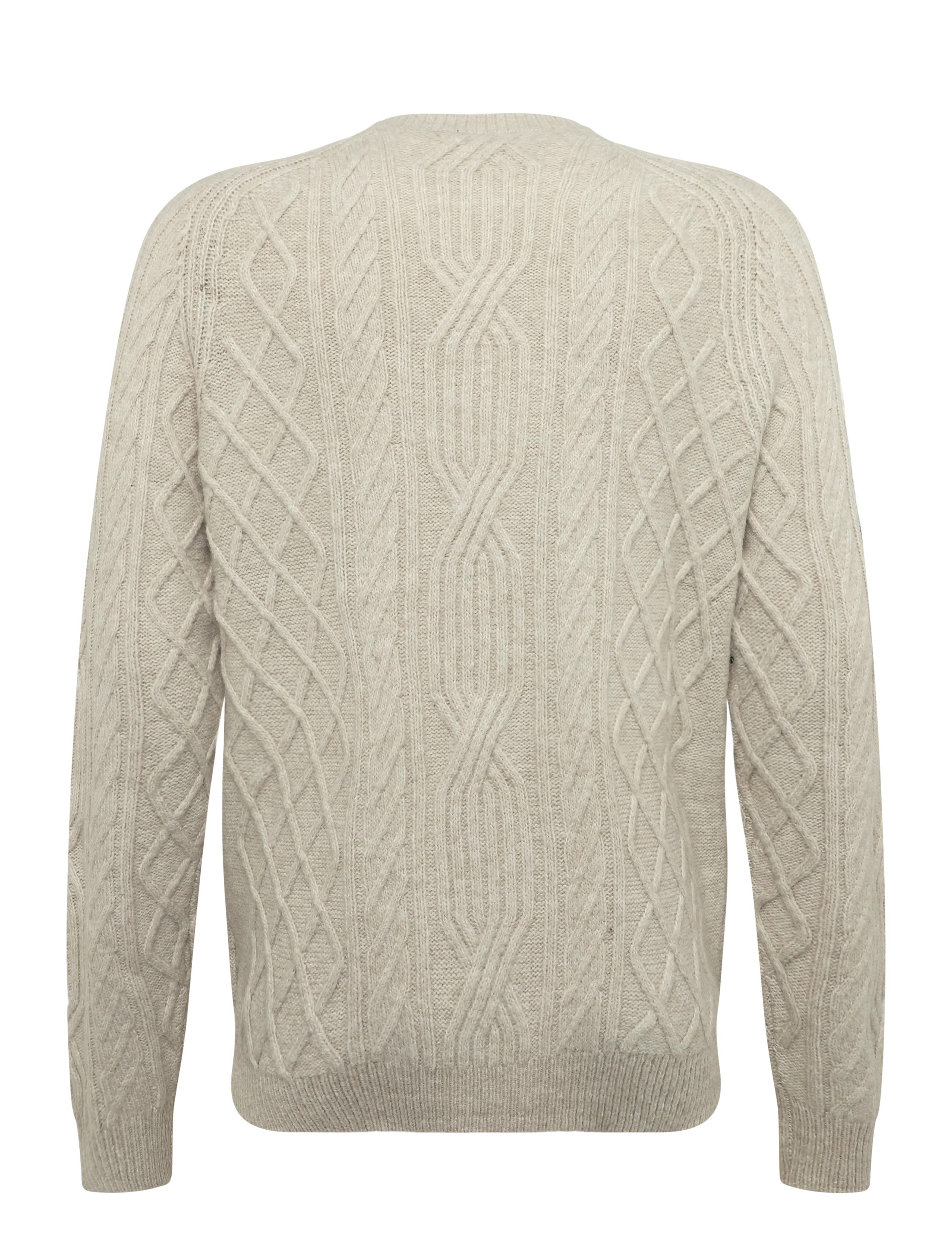 Clean Cut Copenhagen - Sander cable knit - round necks - ecru melange - 2