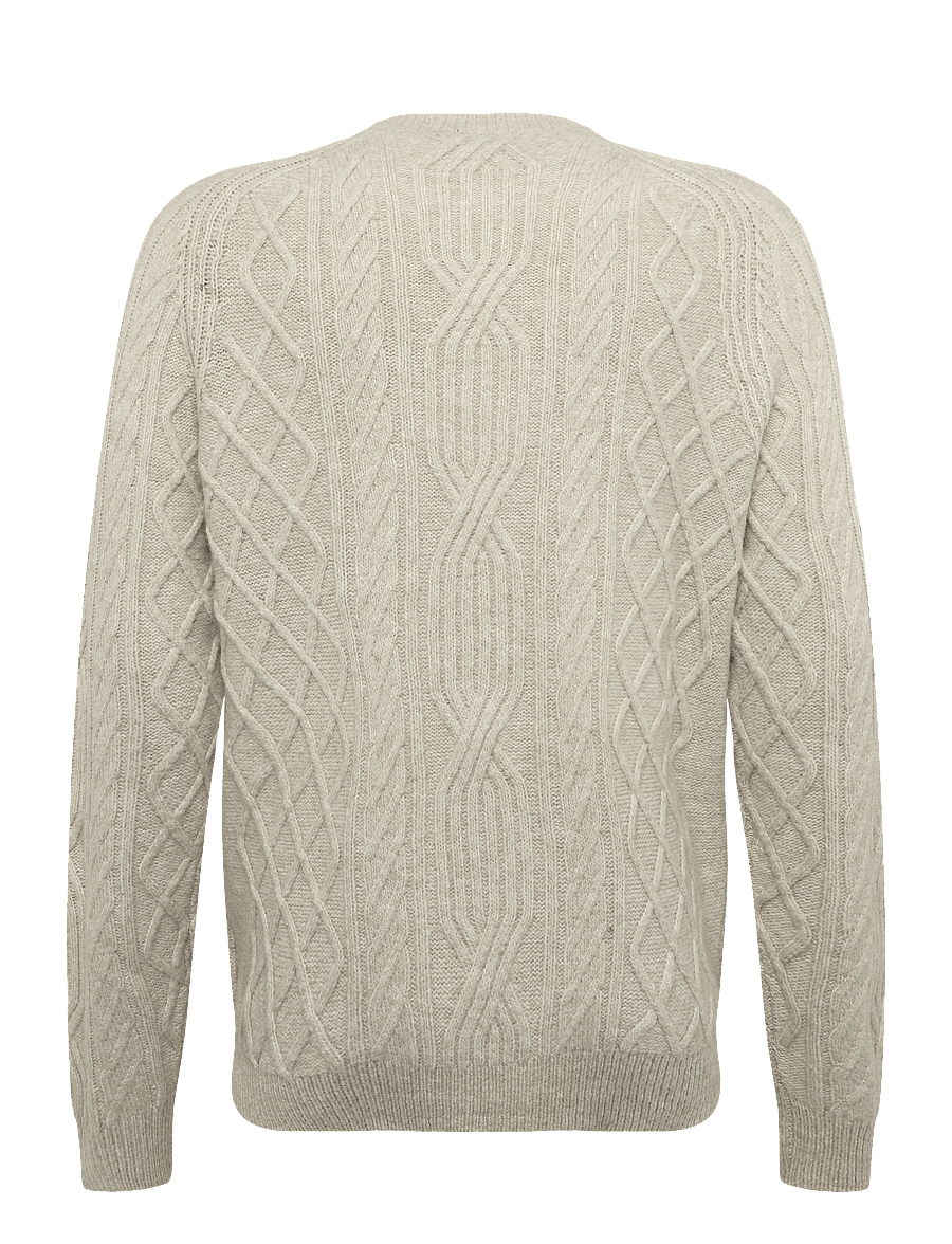 Clean Cut Copenhagen - Sander cable knit - round necks - ecru melange - 2