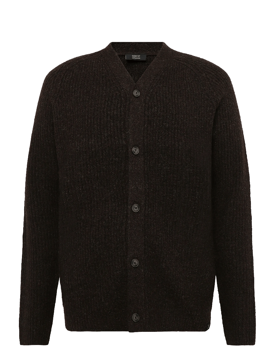 Clean Cut Copenhagen - Ludvig cardigan - dark brown melange - 1