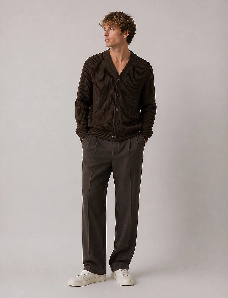 Clean Cut Copenhagen - Ludvig cardigan - dark brown melange - 3