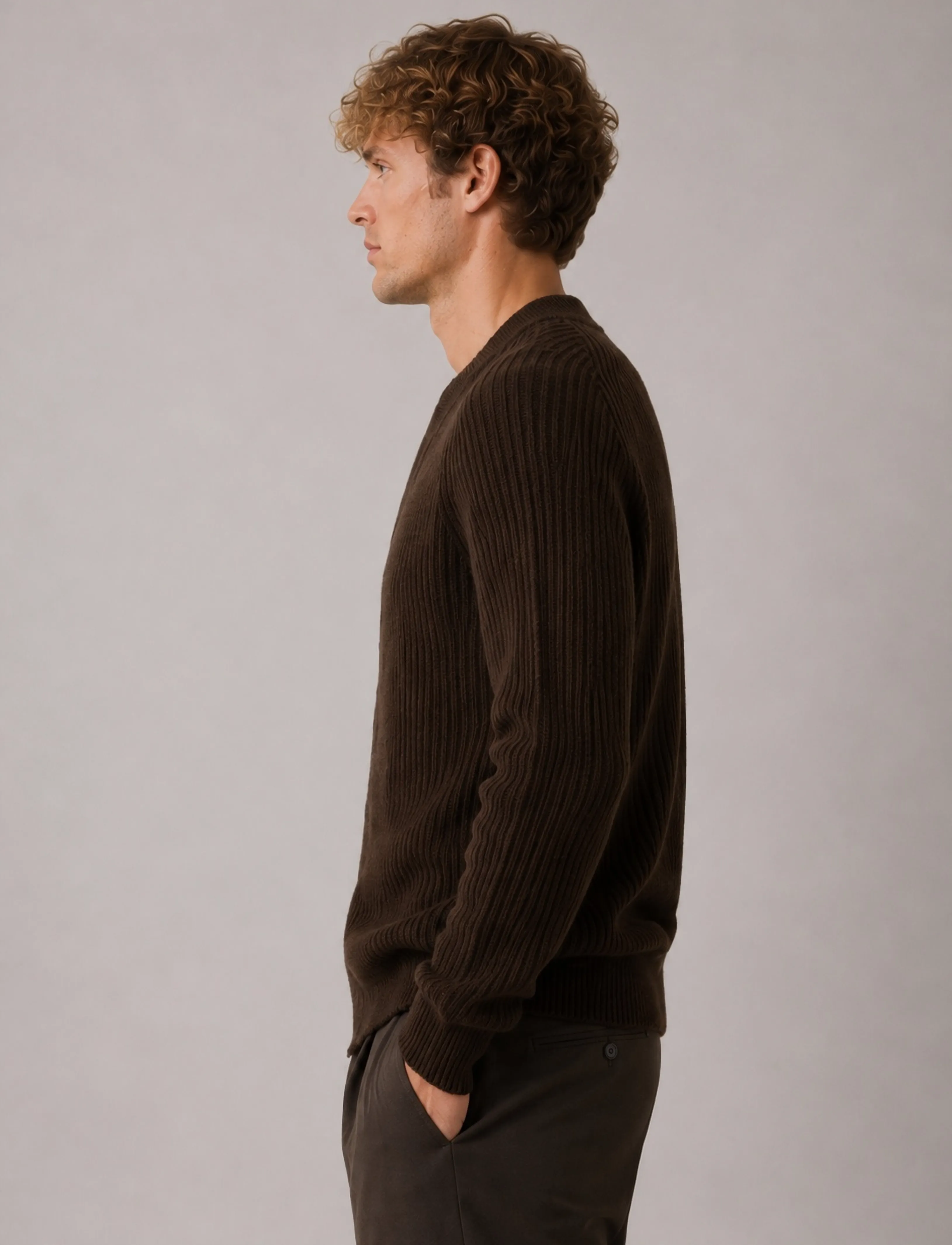 Clean Cut Copenhagen - Ludvig cardigan - dark brown melange - 5