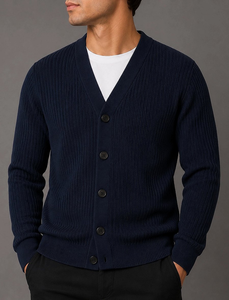 Clean Cut Copenhagen - Ludvig cardigan - cardigans - dark navy - 0