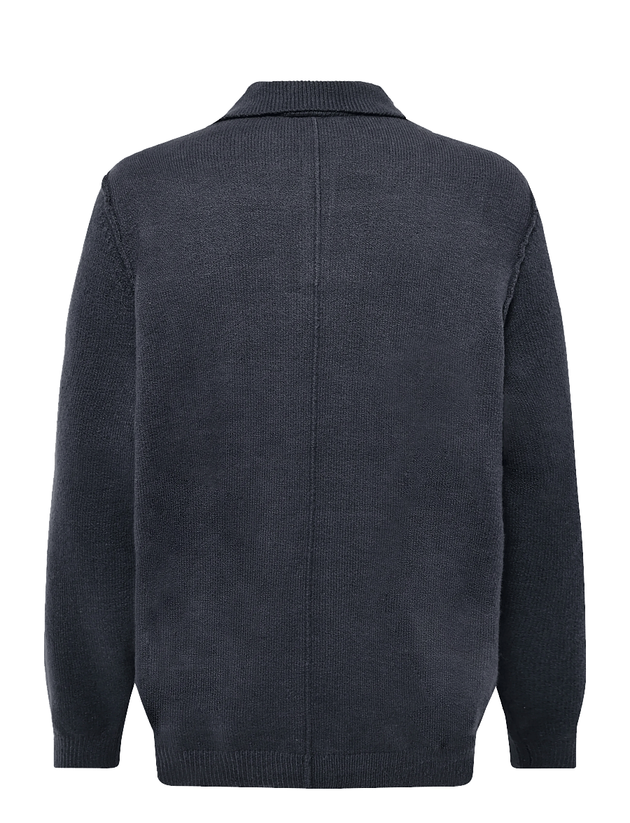 Clean Cut Copenhagen - Vester polo knit - langärmelige strick-polohemden - dark navy - 1