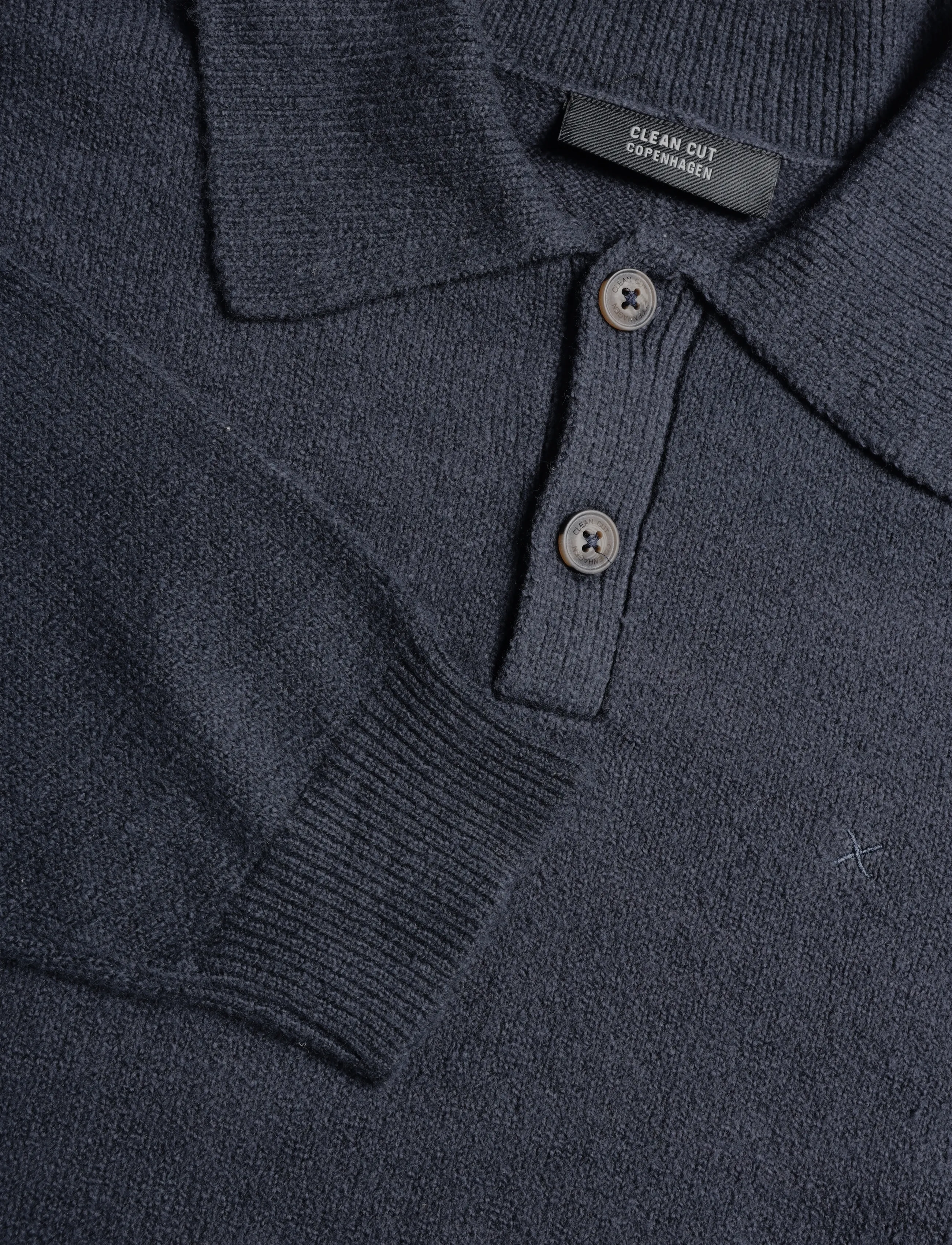 Clean Cut Copenhagen - Vester polo knit - langärmelige strick-polohemden - dark navy - 2